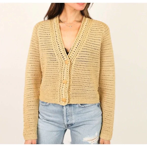 Vince Women's Crochet Cardigan/ Beige XS NWT - Main Image